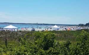 Far view of Goose Rocks Beach