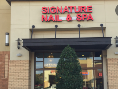 Storefront with a sign reading 