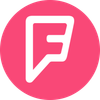 Pink circular logo with a white stylized “F” icon inside