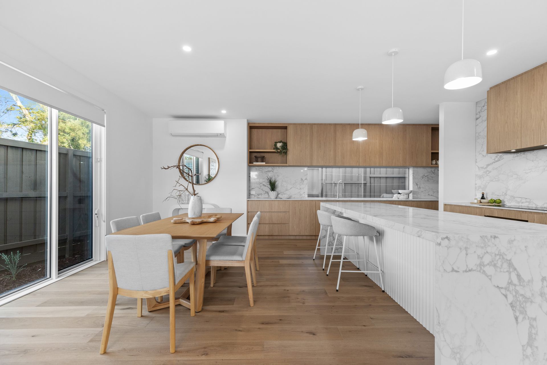 Kitchen Living area staged