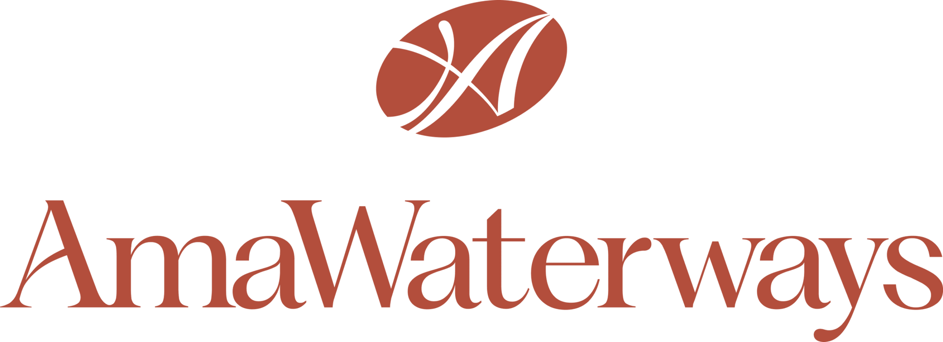 The AmaWaterways company logo, featuring a stylized letter