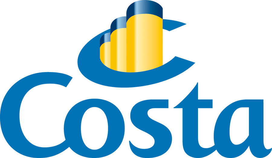 The Costa Cruises logo: a stylized blue letter