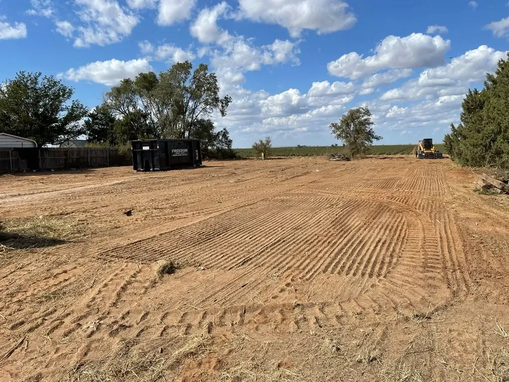 Leveling and preparing a site for the construction of a new metal shed on a ranch between Santa Elena, TX and San Isidoro, TX.