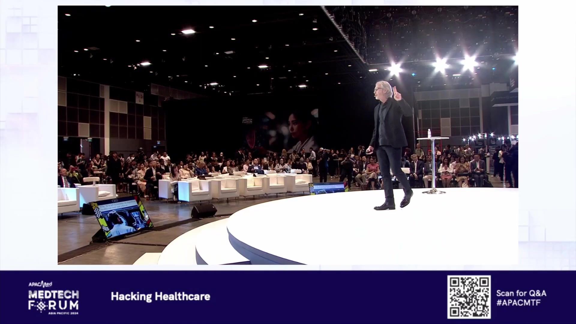 Sharing the mainstage lineup with Nobel Laureate Malala Yousafzai, Tom opens Asia-Pacific's premier MedTech event with a call to lead differently in the intelligent health era. Turning the general session into a live experiment, he polls thousands of leaders in real time on how they're actually using AI — then challenges them to put it to work on the region's defining healthcare challenges.