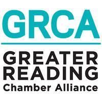Logo for the Greater Reading Chamber Alliance, featuring the teal acronym GRCA above the black text Greater Reading Chamber.