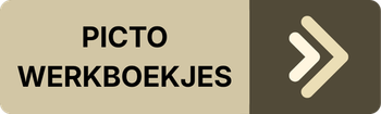 Pictogram van werkboeken met een dubbele pijl op een beige en donkerbruine knop.