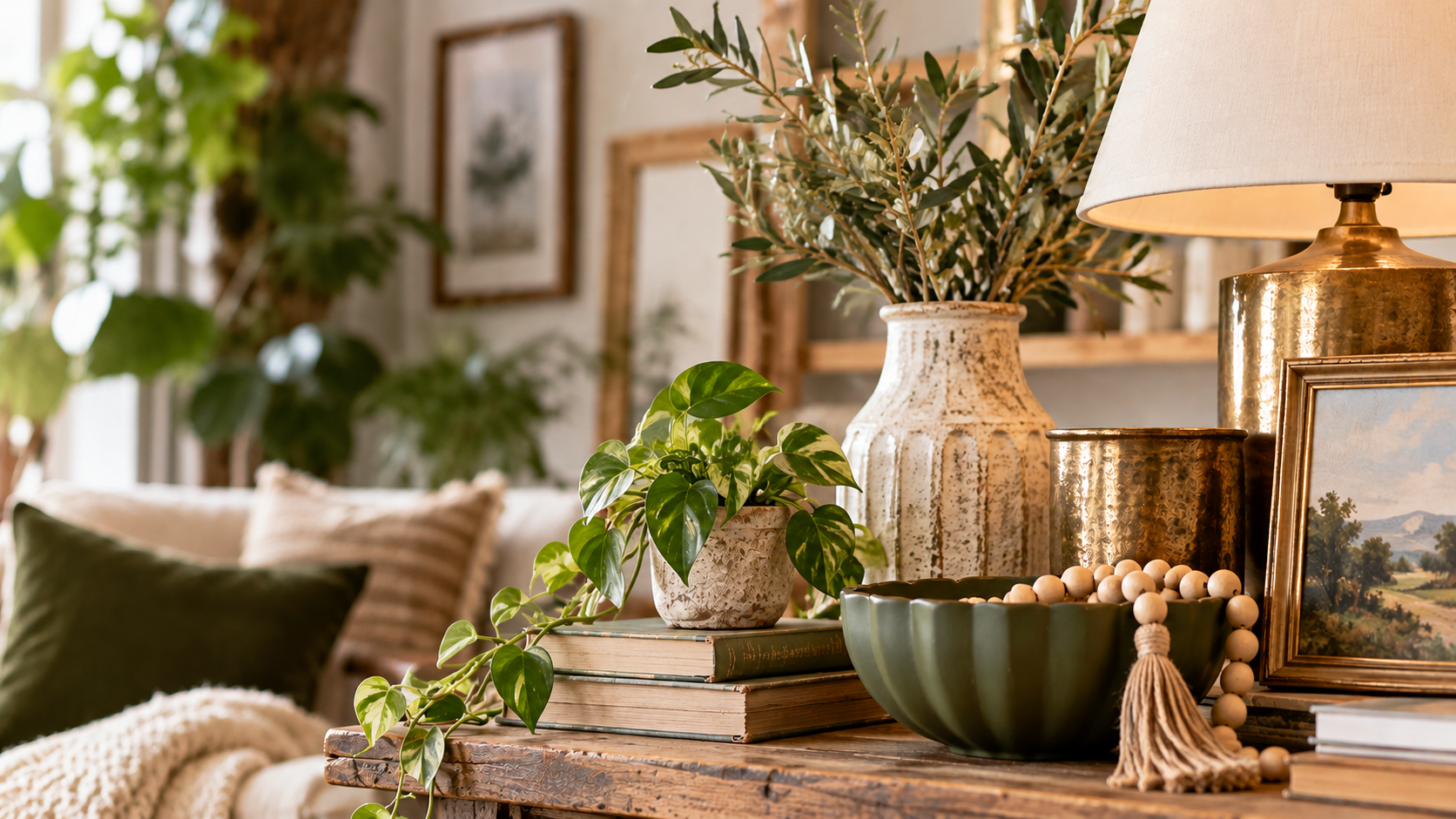Secondhand and vintage décor, artwork, lamps, baskets, housewares, pottery, glassware, seasonal pieces, collectibles, and unique finds ready to bring character to another home.
