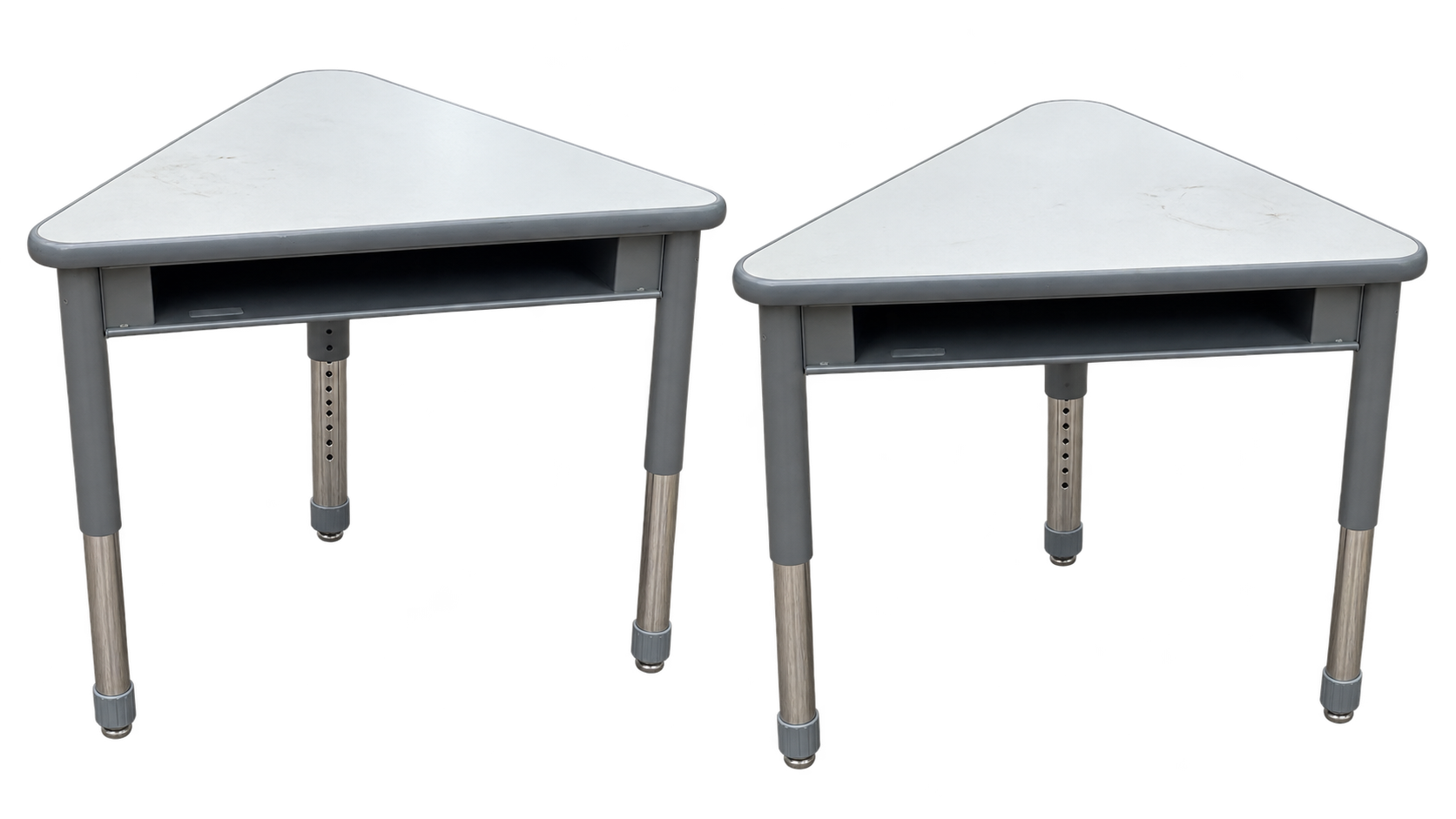 Adjustable Triangular Student Desks with Bookboxes
