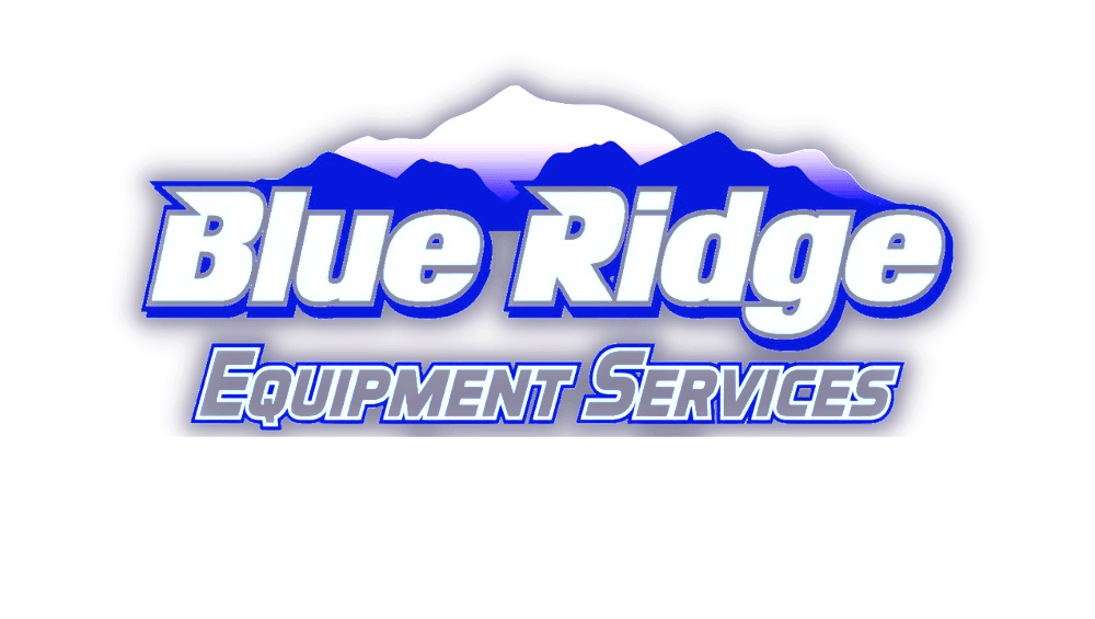 Blue ridge equipment services logo with mountains in the background