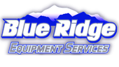Blue ridge equipment services logo with mountains in the background