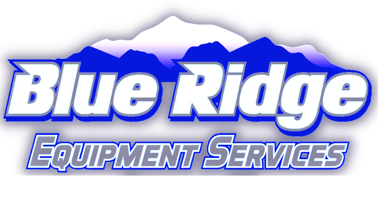 Blue ridge equipment services logo with mountains in the background