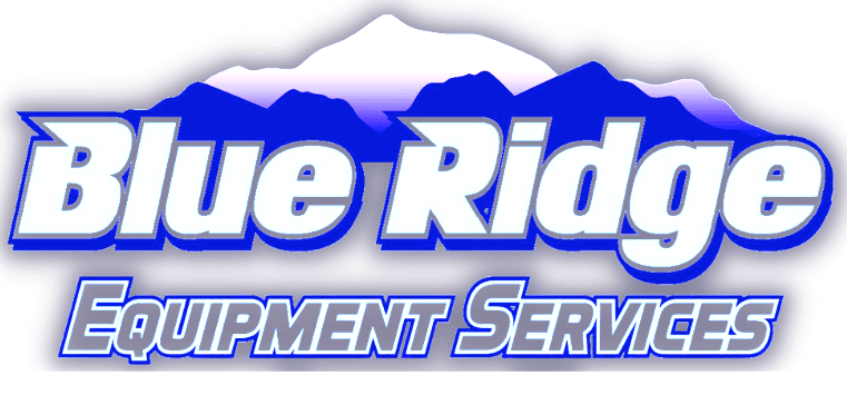 Blue ridge equipment services logo with mountains in the background