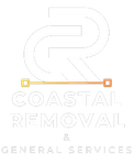 Logo for Coastal Removal & General Services with stylized orange line and gray lettering