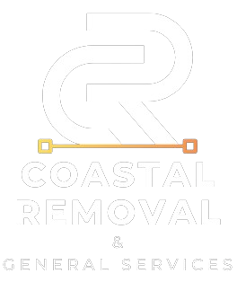 Logo for Coastal Removal & General Services with stylized orange line and gray lettering