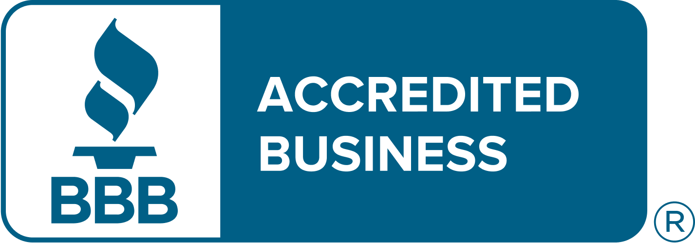 BBB Accredited Business logo in blue and white