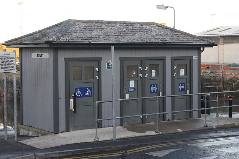 Row of single cubicle Public toilets