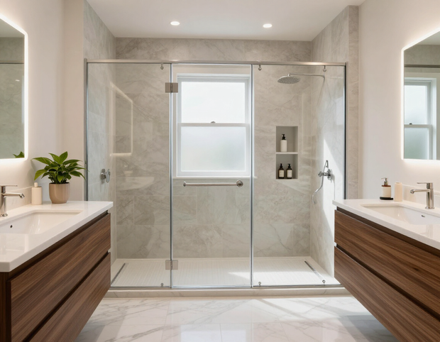 Bathroom renovation with modern finishes