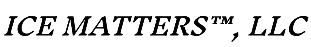 ICE MATTERS, LLC logo in italic black text on a white background