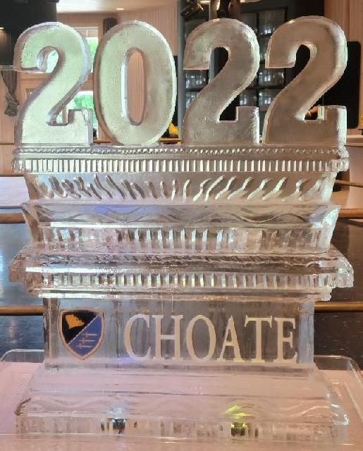 Clear acrylic trophy with “2022” on top and “CHOATE” on the base
