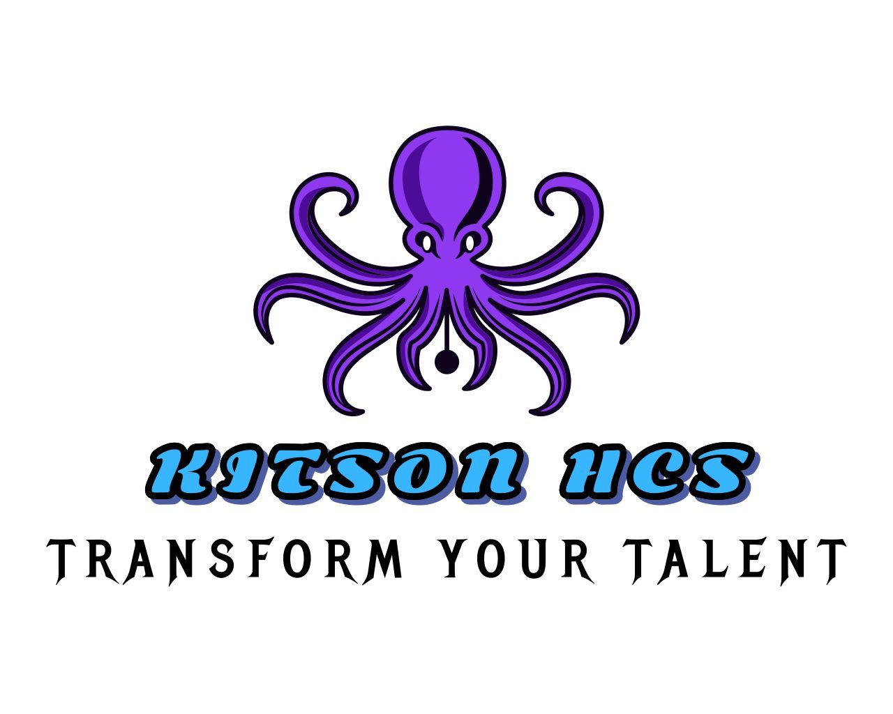 Purple octopus logo with text 