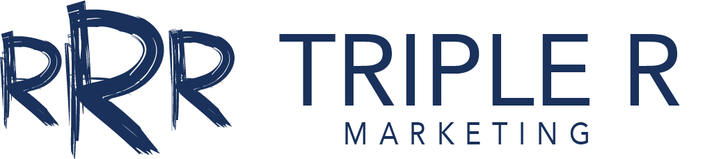 Logo for Triple R Marketing, dark blue 