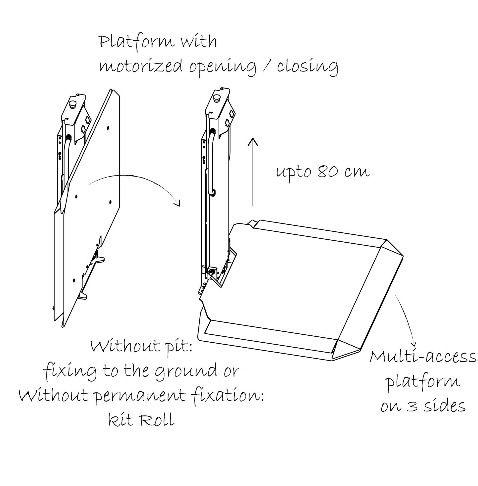 Microlift for limited height differences