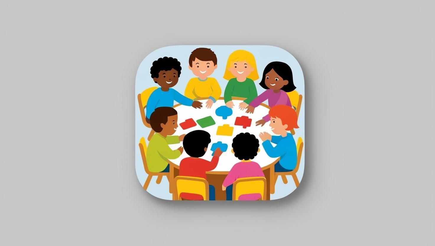 Group of people seated around a table in a meeting or discussion, viewed from above.