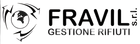 Logo di FRAVIL S.r.l. con grafica nera in stile riciclo e testo «GESTIONE RIFIUTI» su sfondo bianco