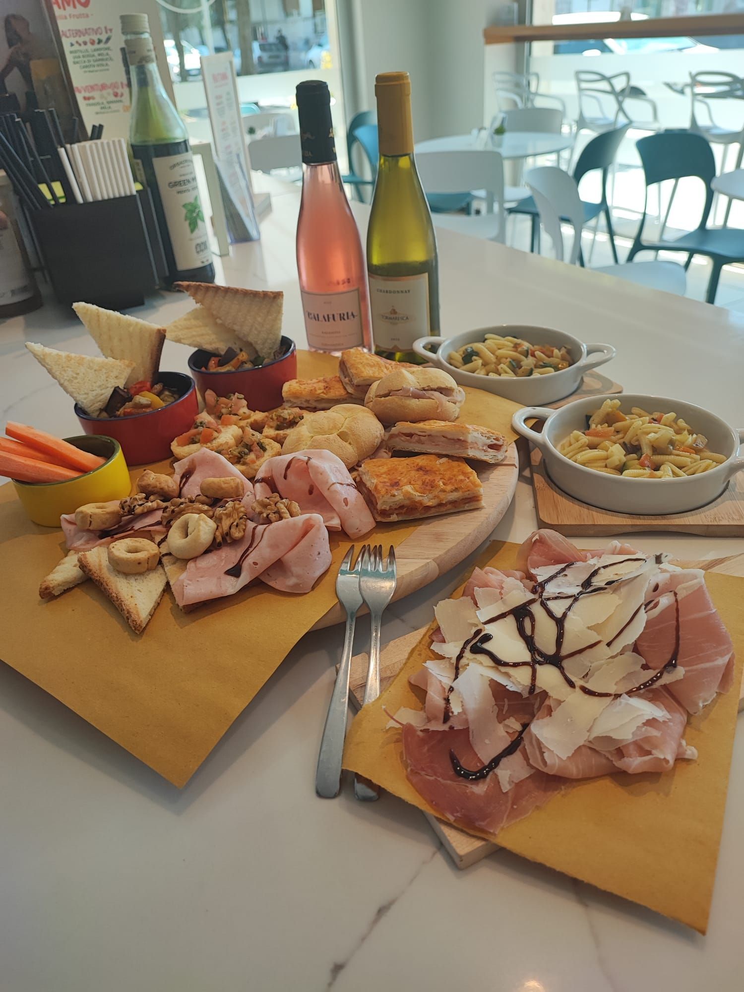 chopping boards and drinking