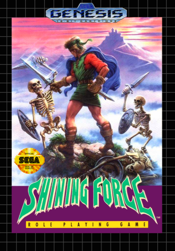 The cover of a video game called shining force