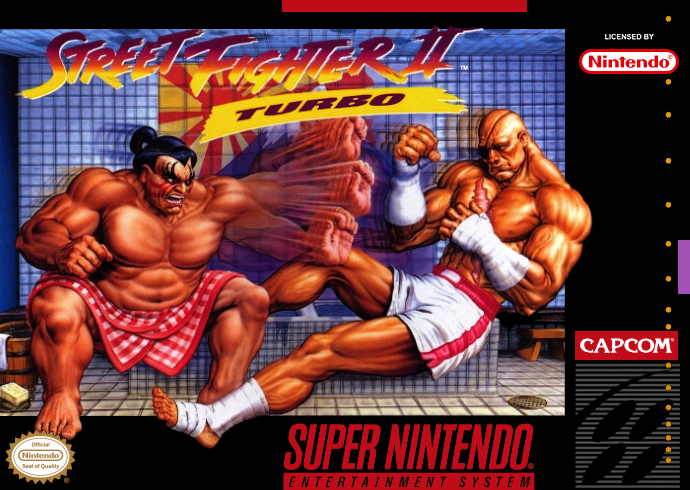 A super nintendo game called street fighter turbo