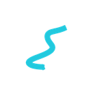 Abstract turquoise squiggle on a white background
