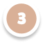 Peach circle with the number 3 in white text, outlined in white.