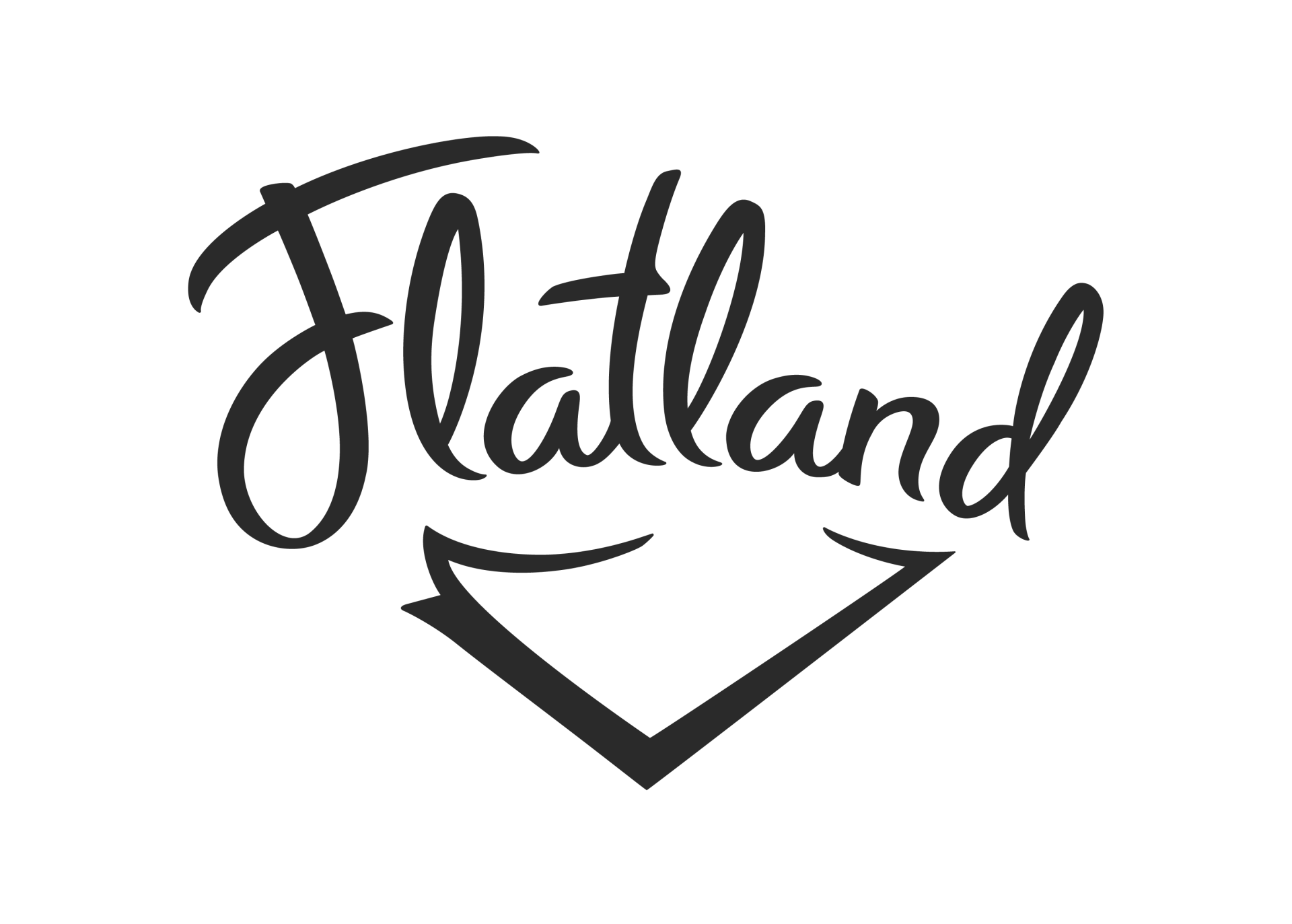 Het Flatland-logo met het cursieve 