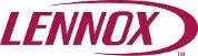 Lennox Lennox logo in maroon, enclosed by a swoosh.