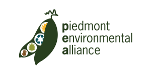 Piedmont Environmental Alliance logo with a green leaf and small colorful icons inside.