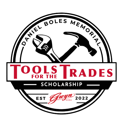 Daniel Boles Memorial Tools Trades Scholarship logo with red and black tools and text