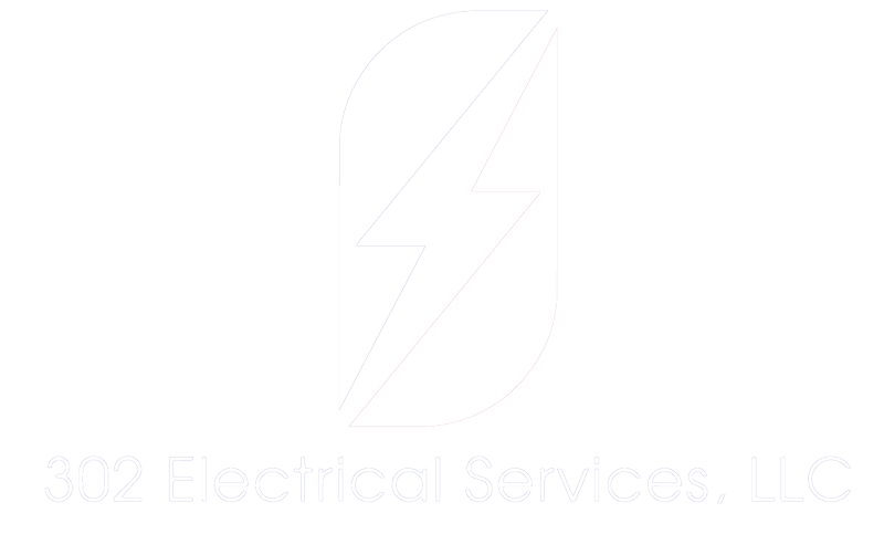 The logo for 302 electrical services llc is a lightning bolt on a white background.
