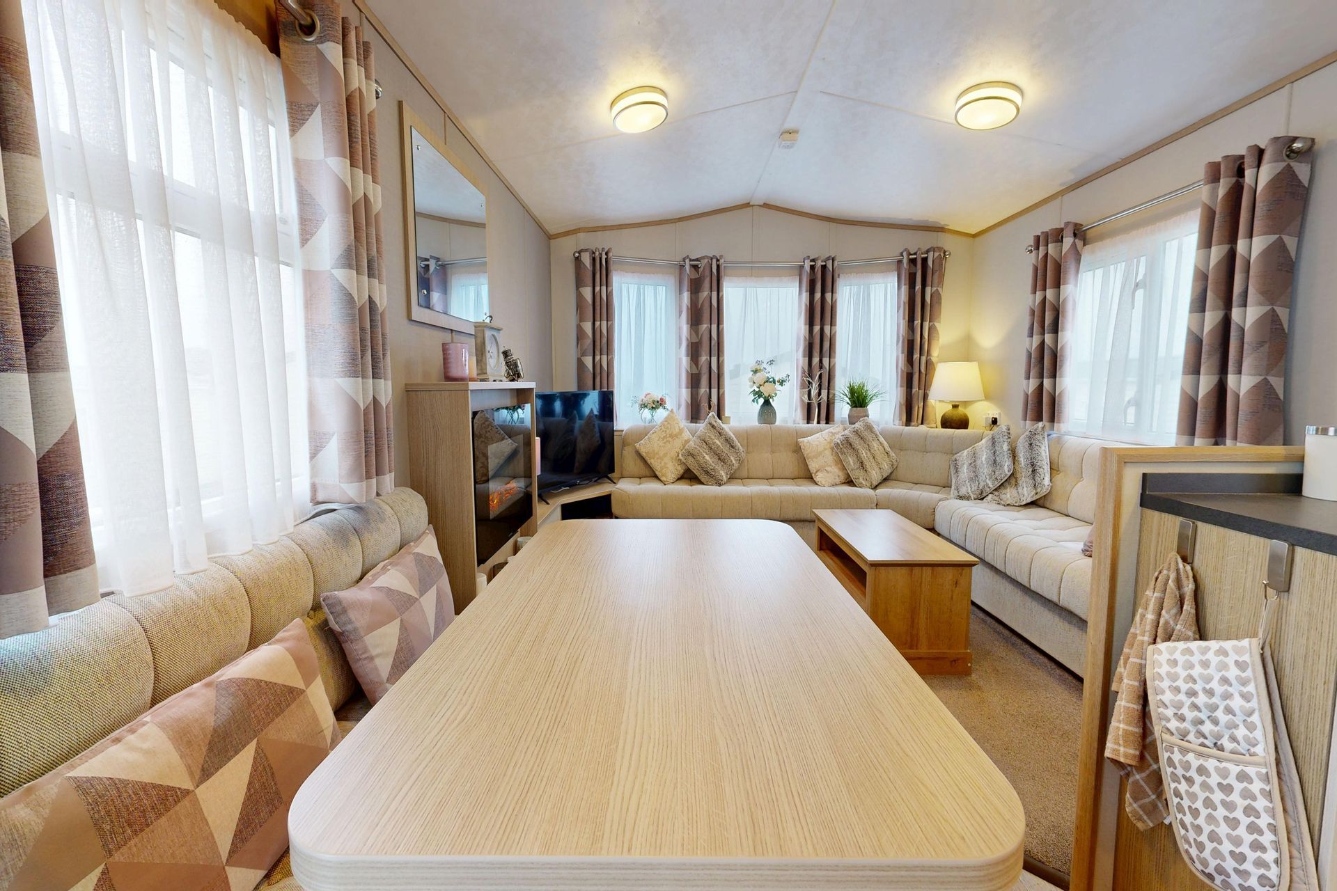 private sale static caravan front room