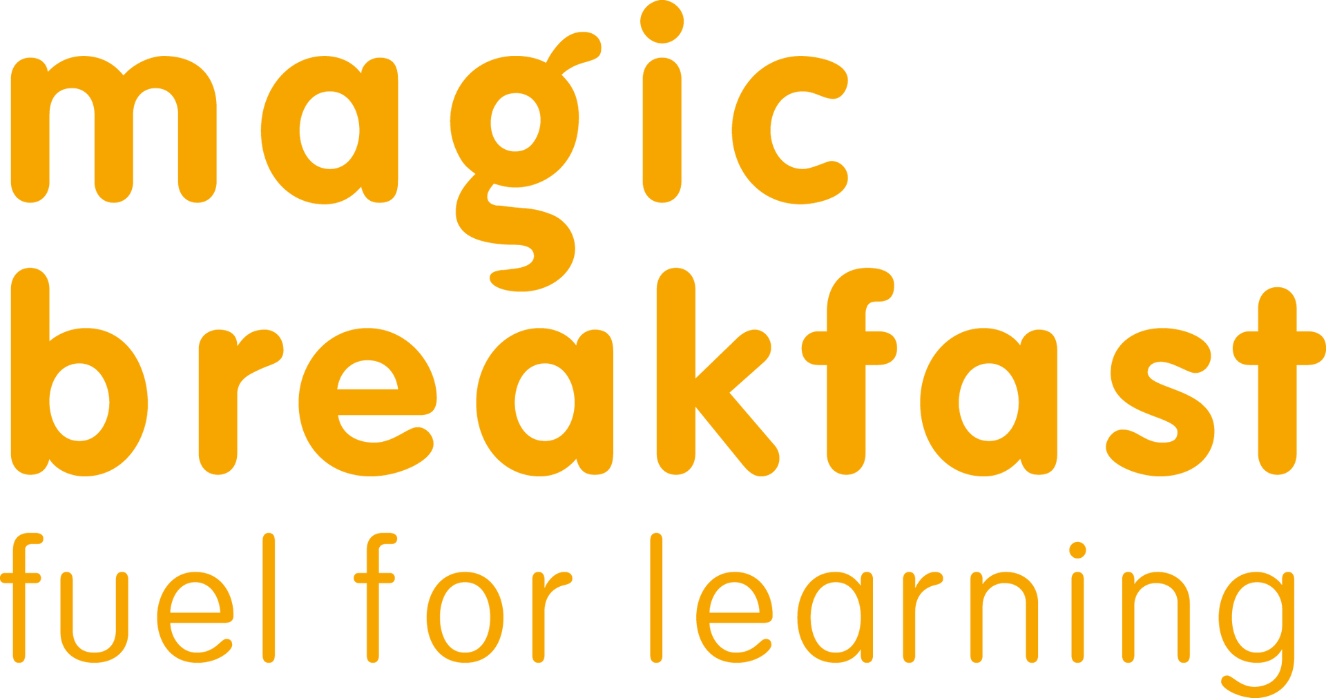 The logo for magic breakfast fuel for learning is orange on a white background.