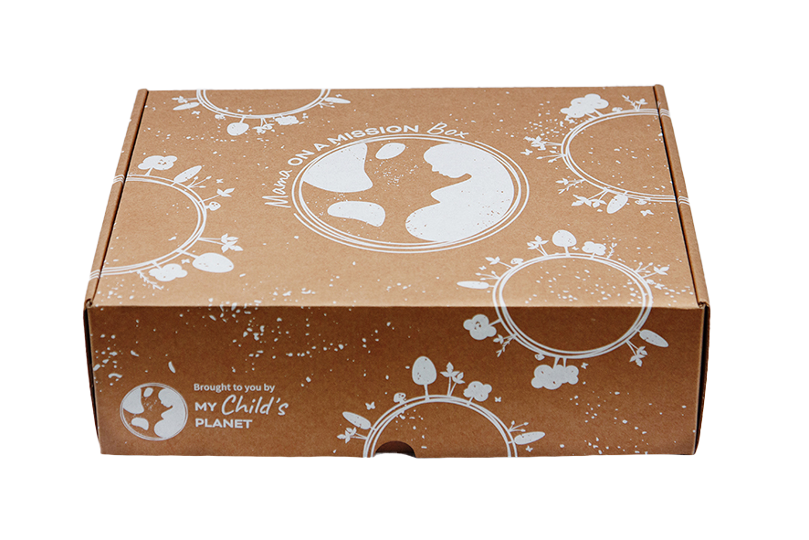 A cardboard box that says my child 's planet on it