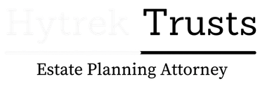 Hytrek Trusts logo with “Estate Planning Attorney” in black serif text on a white background