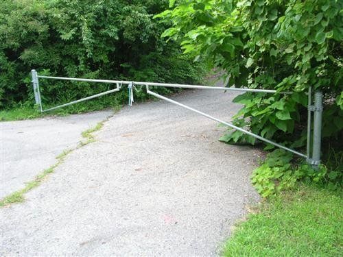 A metal gate blocks