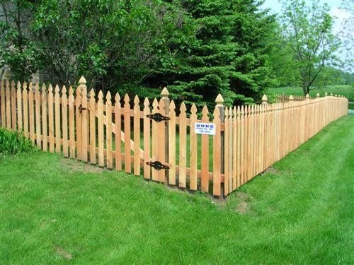 Wooden picket fence