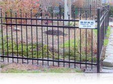 Black metal fence 