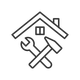 House With A Wrench And Hammer Icon House With A Wrench And Hammer Icon