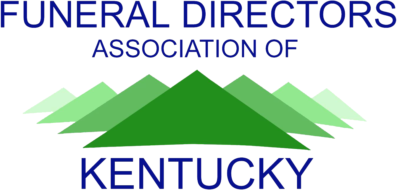 Funeral Directors Association of Kentucky logo with green mountains and blue text