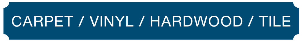 A blue sign that says carpet / vinyl / hardwood / tile