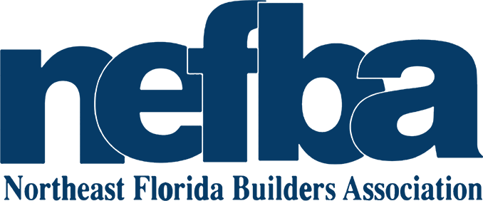 Nefba logo: Northeast Florida Builders Association in dark blue text.