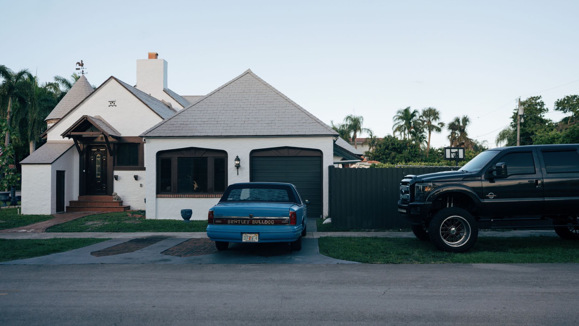 Newly built concrete block detached garage beside a Jacksonville, Florida home
